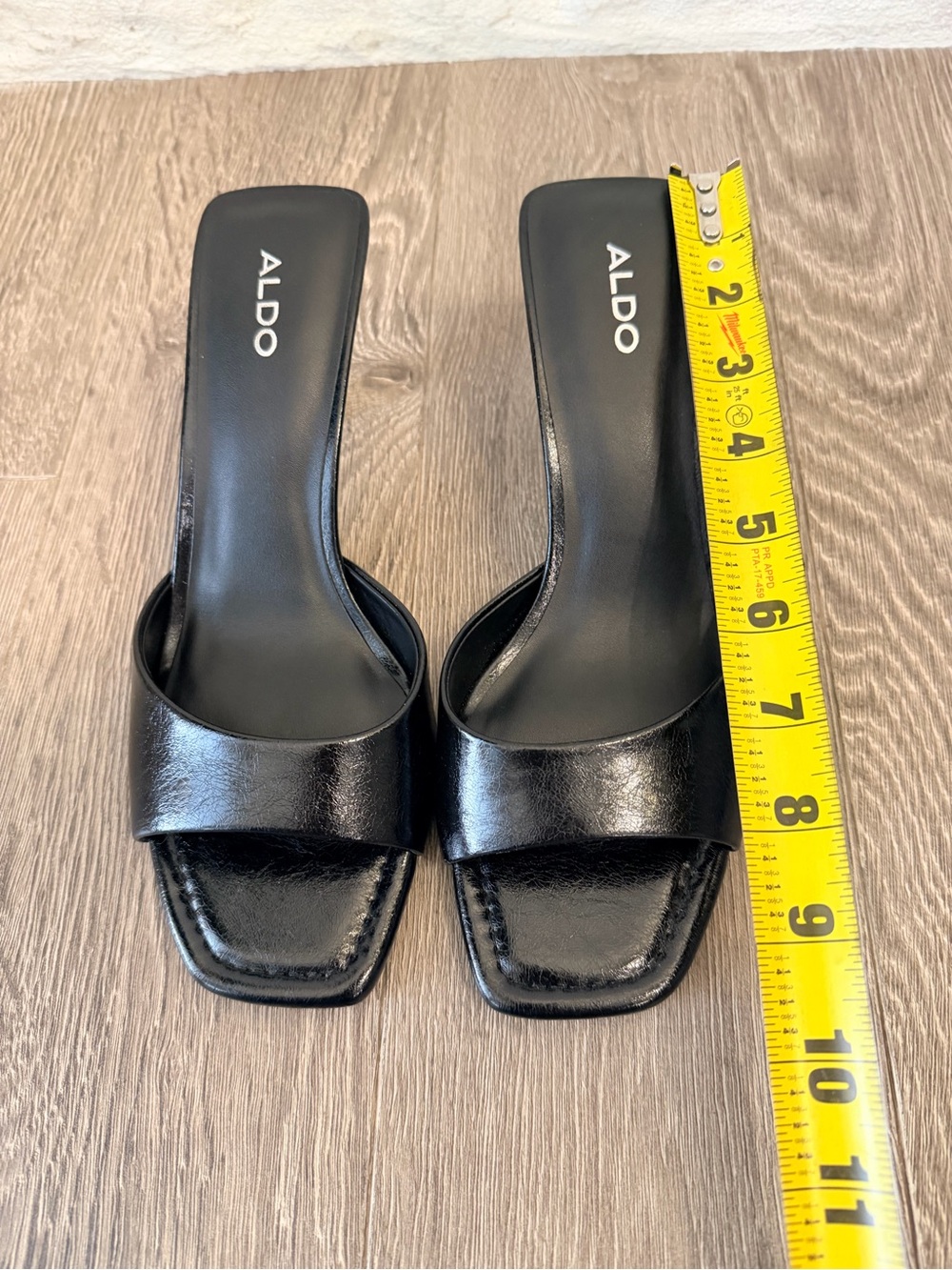 ALDO Black Square-Toe Slide Mules - Picture 6 of 6